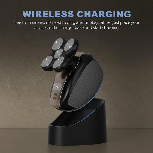 Alt view image 3 of 7 - Charging Dock Compatible with Freebird FlexSeries Electric Head Hair Shaver, Charger Cord Base Stand with Power Cable for flex series Replacement Razor Adapter