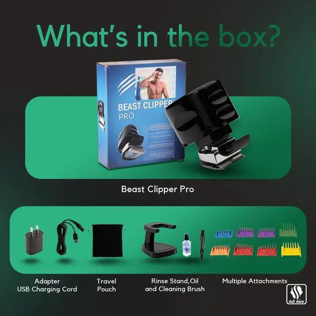 Alt view image 3 of 6 - Skull Shaver Beast Clipper Pro: Ultimate Home Haircut & Grooming Kit for Men/Women - DIY Haircut,Hair Clippers, Self Haircut Tool.