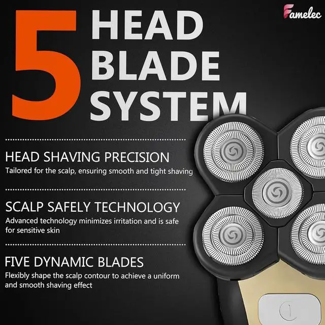 Alt view image 5 of 7 - 3 Pack Freedom Shaver Heads Compatible with Freedom Grooming Replacement Blades for Bald Men Head Shaver Kit, Refills Waterproof Razor Kits Fit for Electric Razor Shaver Replacement Blades