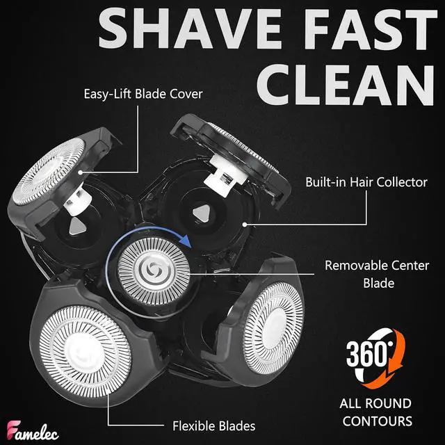 Alt view image 7 of 7 - 3 Pack Freedom Shaver Heads Compatible with Freedom Grooming Replacement Blades for Bald Men Head Shaver Kit, Refills Waterproof Razor Kits Fit for Electric Razor Shaver Replacement Blades