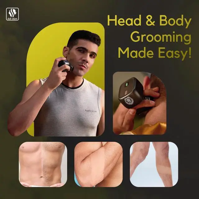 Alt view image 5 of 7 - Skull Shaver One Lion Gold PRO Face Shaver for Men - Electric Shaver with Stepped Twin Foil