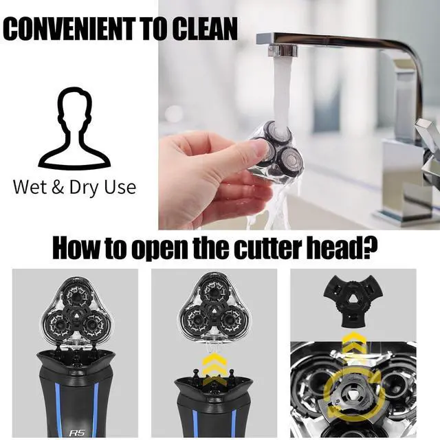 Alt view image 5 of 6 - Universal Rotary Replacement Shaver Head,Compatible with Remington Shaver Series,for R3,R4,R5,R6,R7,R8,SP-3141 and SP-5161 Foils/Blades (Silver(1 Count))