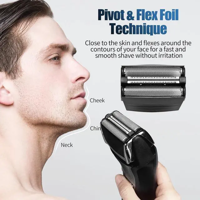 Alt view image 2 of 6 - Shaver Replacement Foil Compatible with Remington TITANIUM-X Flex & Pivot Foil and Cutter F5800 & F7800,Shaver heads Fit for Remington F4900,F5800,F7800 (2 Pack)