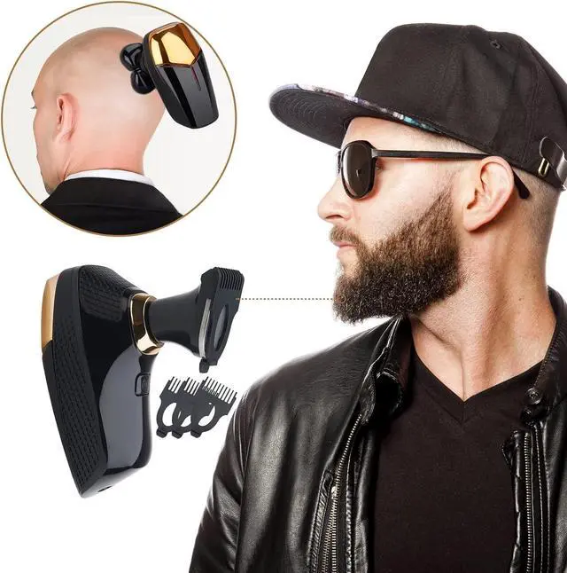 Alt view image 2 of 7 - 4 in 1 Electric Head Shaver Set - Bald Shaver, Wet & Dry, Cordless, with Nose & Ear Trimmer, Facial Cleansing, Rechargeable, IPX6 Waterproof