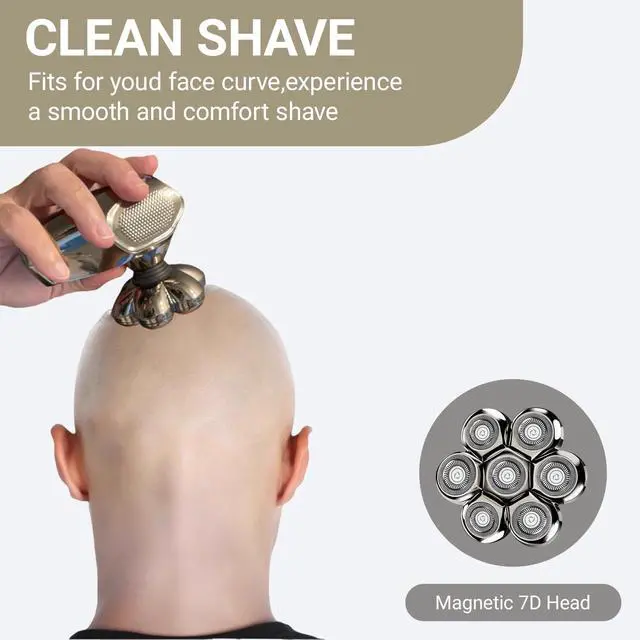 Alt view image 3 of 6 - 7D Floating Head Compatible with SHPAVVER Replacement Heads,Head Shaver Replacement Heads Compatible with SHPAVVER Electirc Shaver for Men,7D Head Shavers for Bald Men.