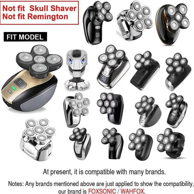 Alt view image 3 of 7 - 3 Pcs 5 Blades Universal Head Shaver replacement Heads for Head Shaver, Compatible mainstream shaver brands, head shaver replacement blades, Electric shaver replacement heads