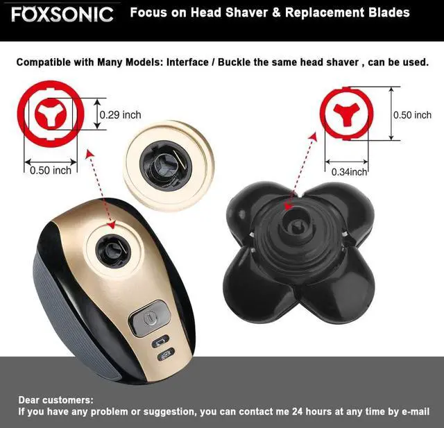 Alt view image 5 of 7 - 3 Pcs 5 Blades Universal Head Shaver replacement Heads for Head Shaver, Compatible mainstream shaver brands, head shaver replacement blades, Electric shaver replacement heads