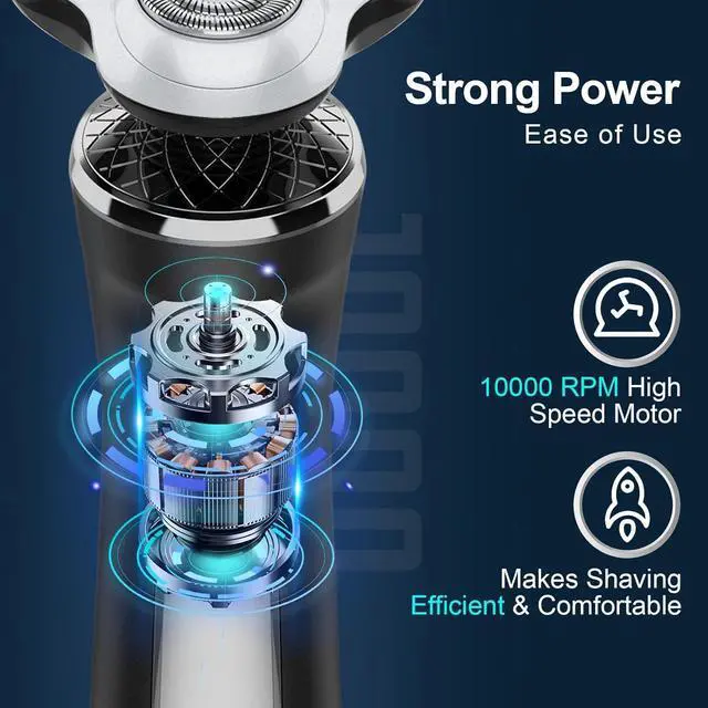Alt view image 2 of 7 - Electric Razor for Men with Travel Case, SweetLF 100% Waterproof Electric Shaver,Wet Dry Shaving/Rechargeable/Sideburns/Trimmer/Nose Trimmer/Type C Charging Cable