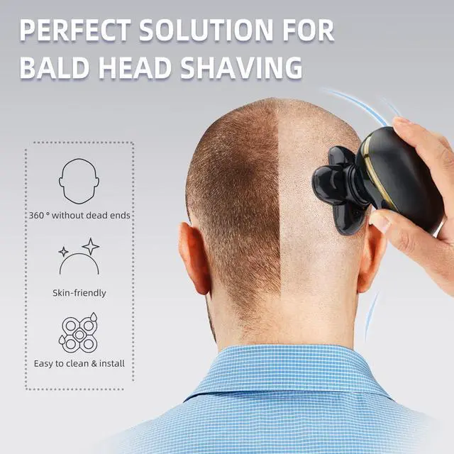 Alt view image 5 of 5 - Freedom Grooming Bald Head Shaver Replacement Blades - Premium 5 Blade Shaver Heads for Bald Men, 3 Cleaning Brush, 3 Pack