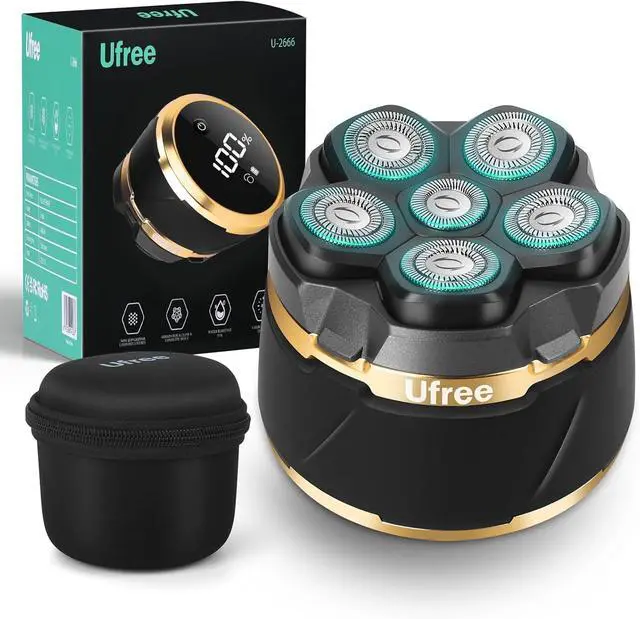 Main image of Ufree Head Shavers for Bald Men, Electric Shavers Razor, Rechargeable Bald Head Razor, Magnetic 6D Rotary Shaver, Waterproof Face Beard Trimmer Mens Grooming Kit, Gifts for Men