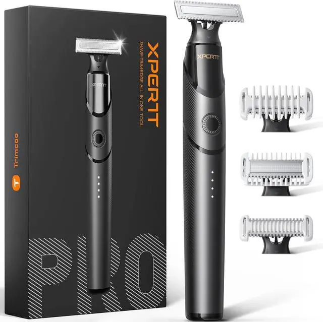 Main image of [2025 Upgraded Beard & Body Hair Trimmer for Men [All-in-One] USB-C Fast Charging, Groin & Ball Hair Painless Electric Shaver, Travel Razors, Waterproof Wet/Dry Groomer, Black(Lite)