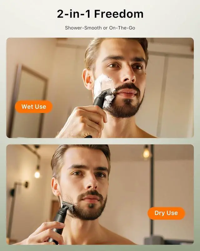 Alt view image 7 of 7 - [2025 Upgraded Beard & Body Hair Trimmer for Men [All-in-One] USB-C Fast Charging, Groin & Ball Hair Painless Electric Shaver, Travel Razors, Waterproof Wet/Dry Groomer, Black(Lite)