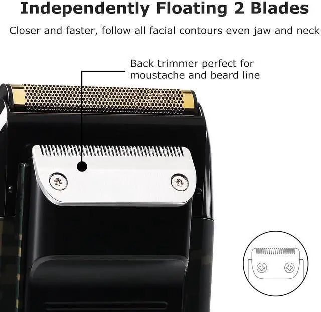 Alt view image 5 of 7 - Kemei Foil Professional Electric Shaver for Men Razor with Bald Trimmer Cordless Shavers Rechargeble LED Display 2 in 1