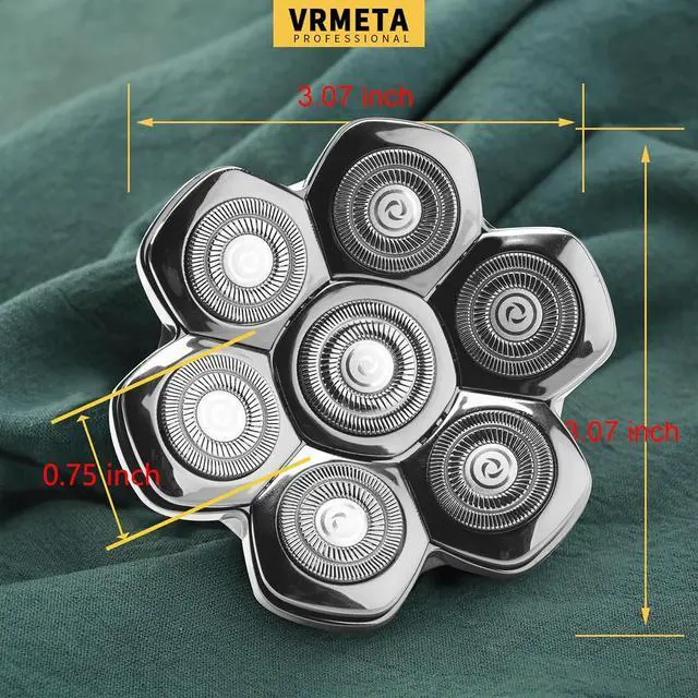 Alt view image 5 of 5 - Universal Magnetic Detachable 7D Replacement Heads For Electric Head Razor Stainless Steel Shaver Blades for Bald Men's Smooth Shave (7D Silvery)