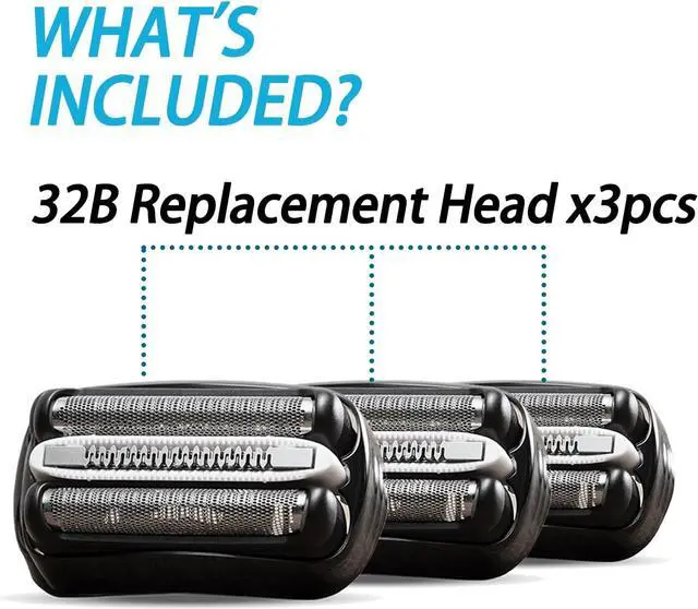 Alt view image 7 of 7 - 3Pack 32B S3 Electric Replacement Heads Compatible with Braun Series 3 Shavers, Suitable for S3 3040s 3080s-4 370cc 3070cc 3000s 3010, 3090cc Etc.