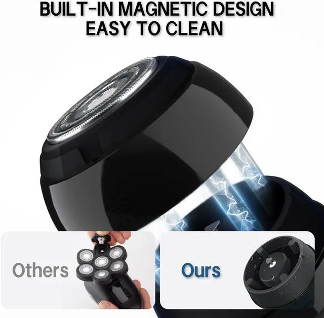 Alt view image 2 of 7 - Head Shavers for Bald Men, Mini Electric Razor for Bald Men, Travel Shaver Portable, Type-C Charging, Waterproof Pocket Size Electric Shaver, LED Display, Suitable for Travel, Home and Gift Giving