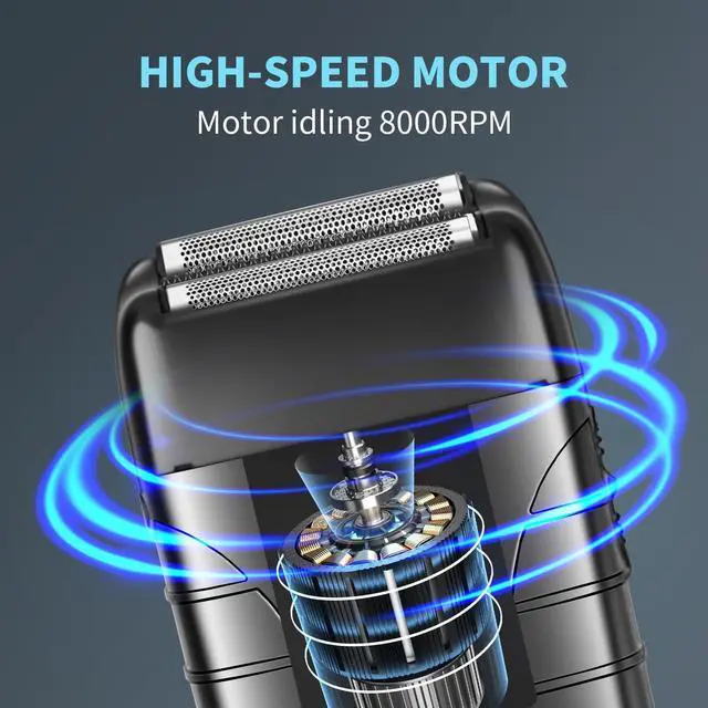 Alt view image 4 of 7 - KEMEI Professional Electric Foil Shaver for Men, Beard Trimmer & Men's Grooming Tool, Foil Shaving and Bald Head Precision Trimmer. Cordless and Rechargeable with USB. Gifts for Men