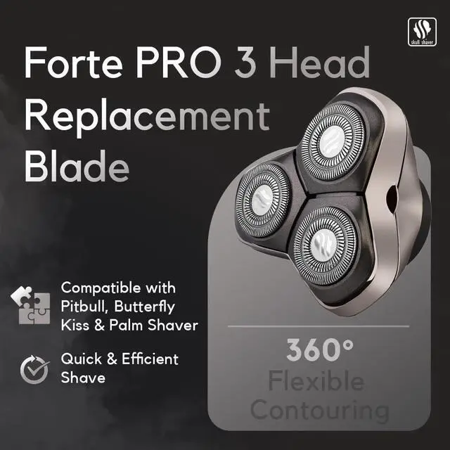 Alt view image 4 of 6 - Skull Shaver Forte PRO 3 Head Replacement Blade - Hypoallergenic Stainless Steel - Faster Shaving - Contour Flexibility - Easy Maintenance