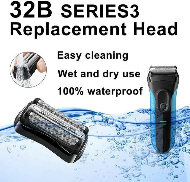 Alt view image 2 of 6 - 32B Series 3 Electric Shaver Replacement Head Compatible with Braun Series 3 Foil Shaver Replacement Heads S3 3040s 3080s-4 370cc 3070cc 3000s 3010, 3090cc 2PCS