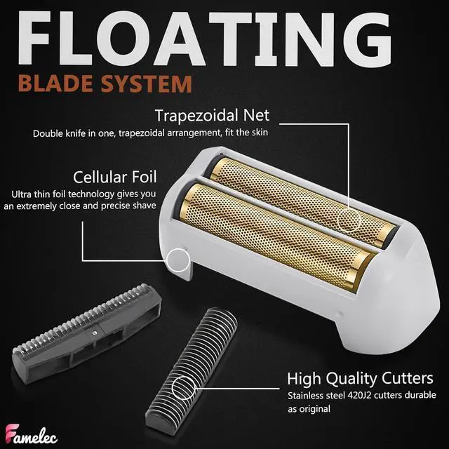 Alt view image 4 of 7 - 2 Pack for Andis Shaver Foil TS-1 TS-2, ProFoil Lithium Shaver Replacement Titanium Foil Assembly and Inner Cutters Compatible with Andis Smooth Shaving Cordless Shavers