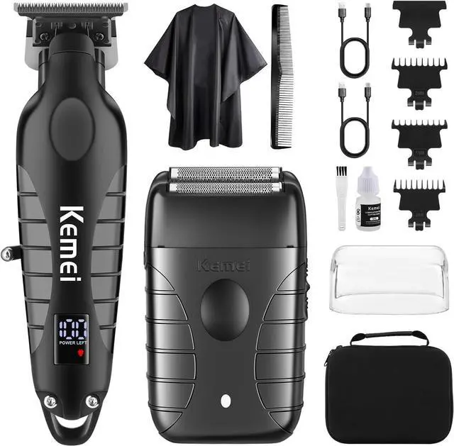 Main image of KEMEI Professional Electric Foil Shaver for Men, Beard Trimmer & Men's Grooming Set, Foil Shaving Kit and Bald Head Precision Trimmer, Cordless and Rechargeable with USB, Gifts for Men