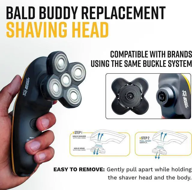 Alt view image 5 of 7 - Deluxe Replacement Rotary Shaver Head, Universal Fit for Most Rotary Shavers, Designed for Textured Hair, Easy to Clean, The Cut Buddy