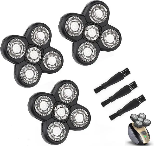 Main image of FREEDOM 3PCS Universal 5 Blades Shaver Replacement Heads Compatible with SHPAVVER Wyklaus Freedom shaver, for Most Major Brands, with Easy grooming Clean Brush Blade Cover