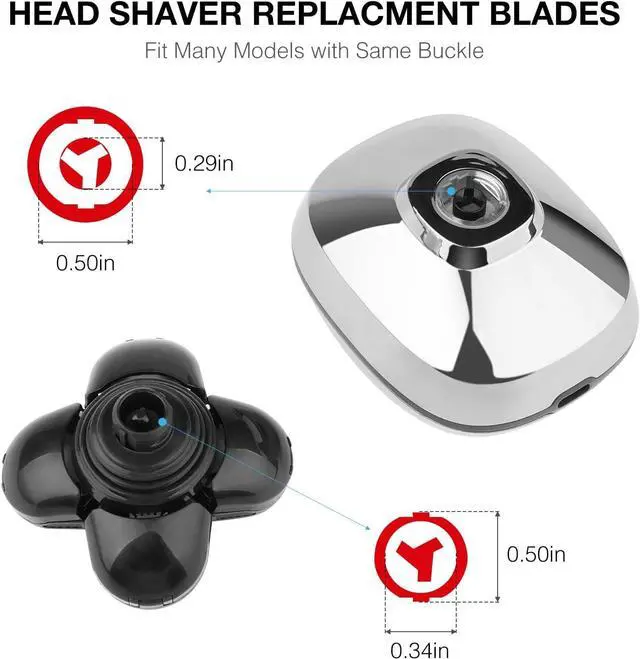 Alt view image 4 of 7 - FREEDOM 3PCS Universal 5 Blades Shaver Replacement Heads Compatible with SHPAVVER Wyklaus Freedom shaver, for Most Major Brands, with Easy grooming Clean Brush Blade Cover