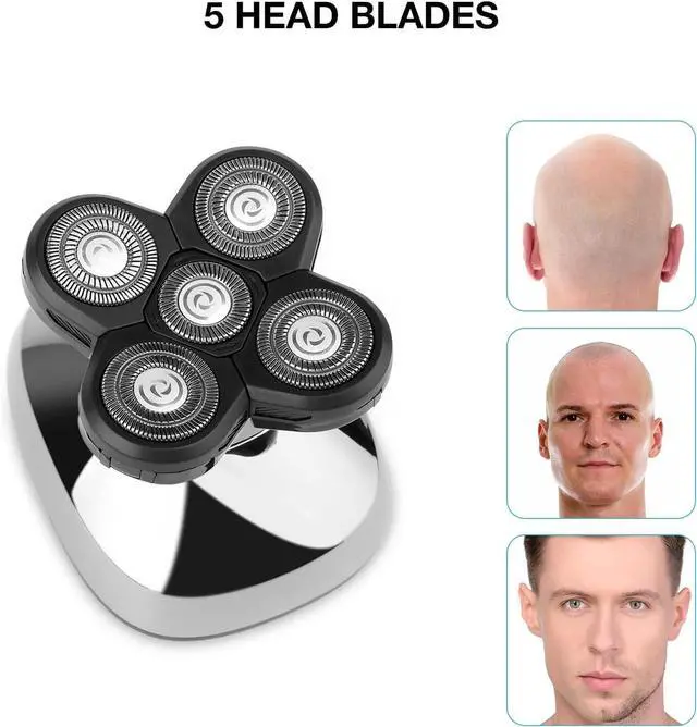 Alt view image 6 of 7 - FREEDOM 3PCS Universal 5 Blades Shaver Replacement Heads Compatible with SHPAVVER Wyklaus Freedom shaver, for Most Major Brands, with Easy grooming Clean Brush Blade Cover