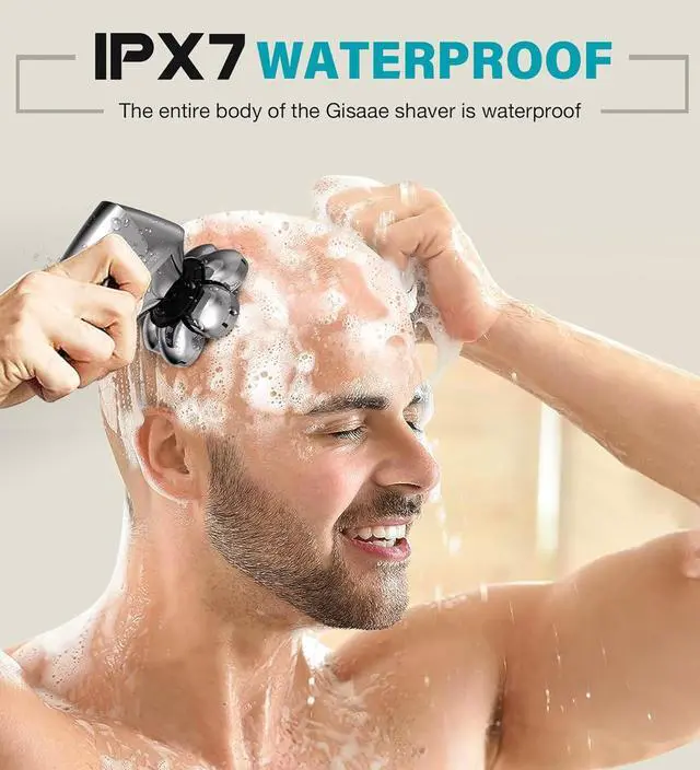 Alt view image 7 of 7 - Head Shavers for Bald Men, Upgraded 7D Electric Razor, Cordless Rechargeable, Ipx7 100% Waterproof, Dry & Wet Bald Head Shaver, Beard Grooming Kit with Led Display
