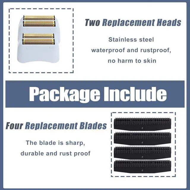 Alt view image 3 of 7 - 2 Pack Pro Replacement Foil and Cutters Compatible with Andis 17150(TS-1)/17155/17200 for ProFoil & Lithium Shaver, Golden