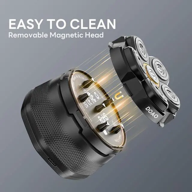 Alt view image 4 of 7 - Head Shaver for Bald MenDOAO Waterproof Wet Dry Bald Head Shavers, 6D LED Display Electric Rechargeable Head Shaving Kit with Type-C Charge