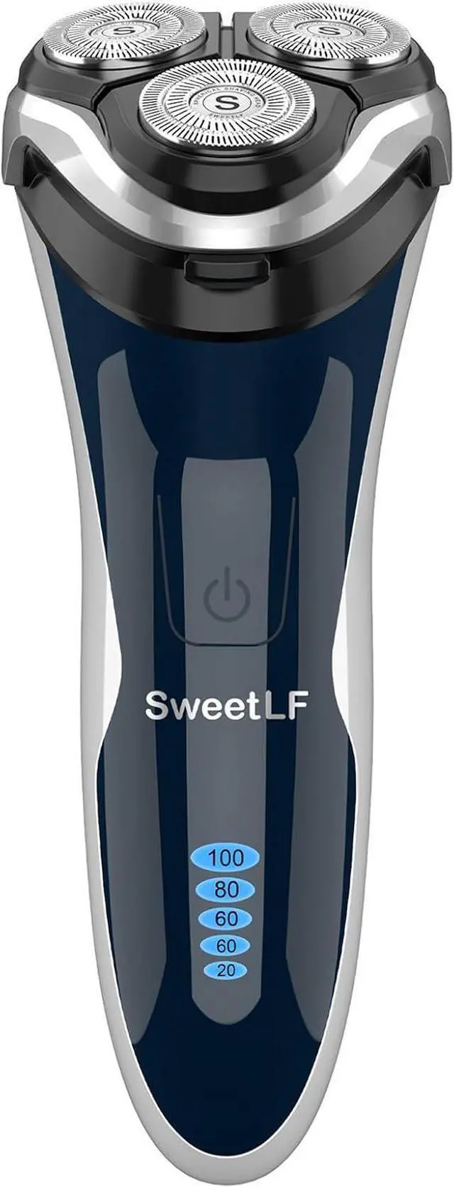 Main image of Electric Razor for Men, SweetLF 100% Waterproof Electric Shaver, Type C Rechargeable, Wet & Dry Rotary Shavers for Men with Pop up Trimmer, Corded and Cordless, Navy Blue
