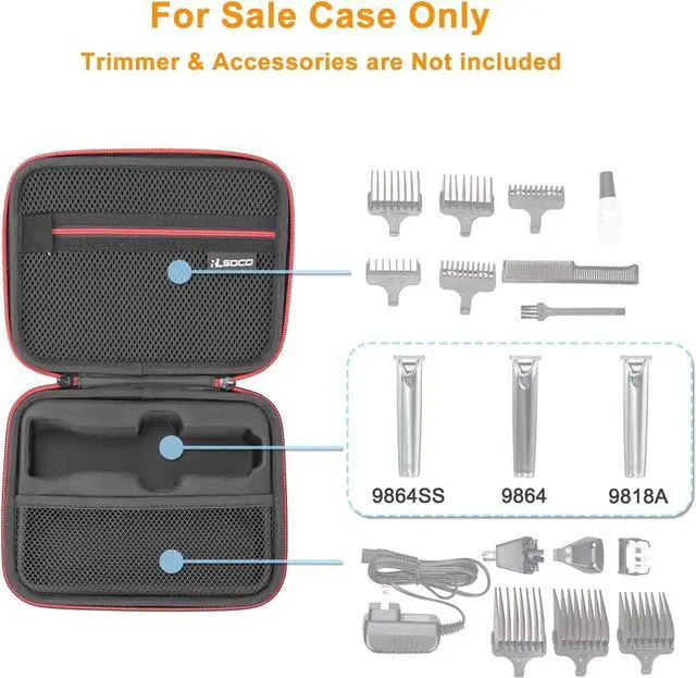 Alt view image 2 of 7 - RLSOCO Hard Case for Wahl USA Stainless Steel Lithium Ion 2.0+/2.0+ Slate/Cordless Beard Trimmer for Men; Storage Case for Wahl Model 9864SS/9864/9818A (Case Only)
