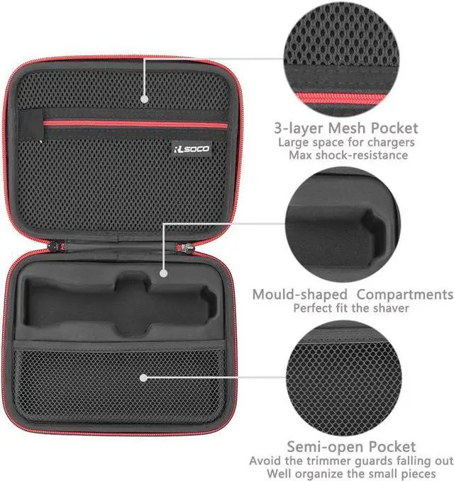 Alt view image 4 of 7 - RLSOCO Hard Case for Wahl USA Stainless Steel Lithium Ion 2.0+/2.0+ Slate/Cordless Beard Trimmer for Men; Storage Case for Wahl Model 9864SS/9864/9818A (Case Only)