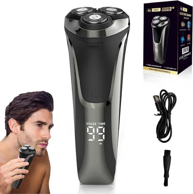 Main image of Snapbuy Electric Razor for Men, Snapbuy Electric Razor Pro of Father, 4D Floating Head Rotary Shaver, Ipx7 Waterproof Electrical Razors, Wet & Dry Rechargeable Electrical Shaver LCD Display (Black)