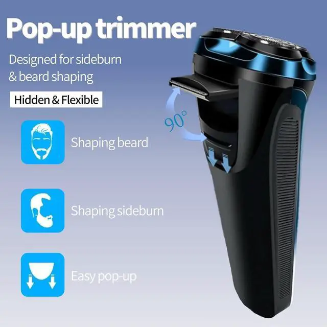 Alt view image 3 of 7 - Snapbuy Electric Razor for Men, Snapbuy Electric Razor Pro of Father, 4D Floating Head Rotary Shaver, Ipx7 Waterproof Electrical Razors, Wet & Dry Rechargeable Electrical Shaver LCD Display (Black)