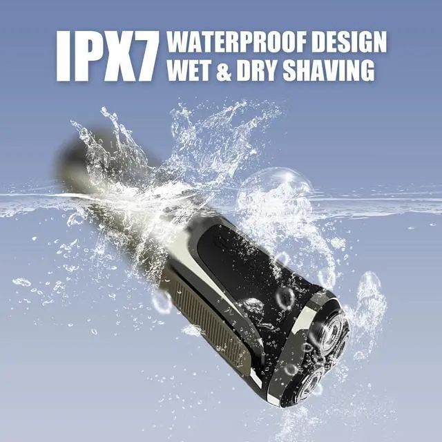 Alt view image 6 of 7 - Snapbuy Electric Razor for Men, Snapbuy Electric Razor Pro of Father, 4D Floating Head Rotary Shaver, Ipx7 Waterproof Electrical Razors, Wet & Dry Rechargeable Electrical Shaver LCD Display (Black)