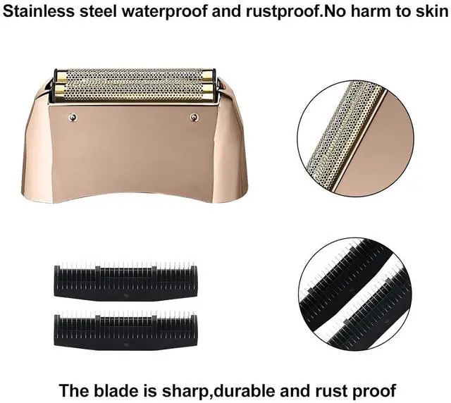 Alt view image 2 of 5 - Shaver Replacement Golden Foil and Cutters Compatible with Andis 17155 Pro Lithium Titanium foil Shaver Replacement Heads(Rose Gold)