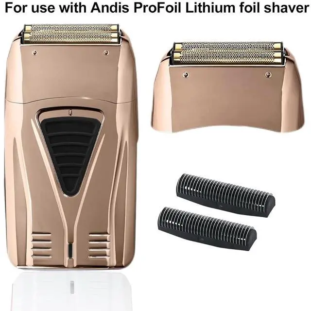Alt view image 3 of 5 - Shaver Replacement Golden Foil and Cutters Compatible with Andis 17155 Pro Lithium Titanium foil Shaver Replacement Heads(Rose Gold)