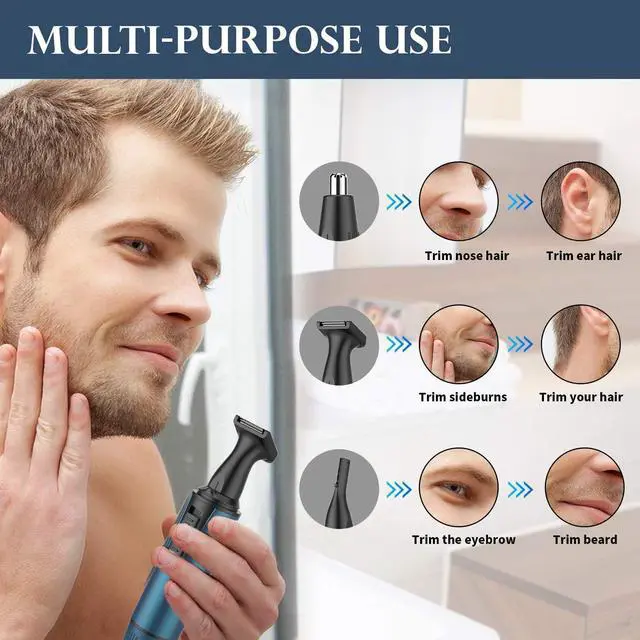 Alt view image 3 of 7 - AREYZIN Ear and Nose Hair Trimmer for Men and Women Professional USB Rechargeable Nose Trimmer Nose Clippers Eyebrow Facial Hair Trimmer Body Grooming Kit IPX7 Waterproof Dual Edge Blades