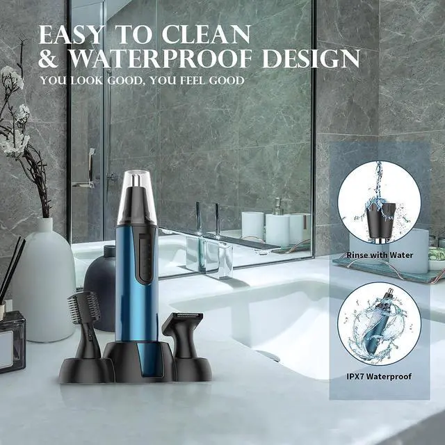 Alt view image 5 of 7 - AREYZIN Ear and Nose Hair Trimmer for Men and Women Professional USB Rechargeable Nose Trimmer Nose Clippers Eyebrow Facial Hair Trimmer Body Grooming Kit IPX7 Waterproof Dual Edge Blades