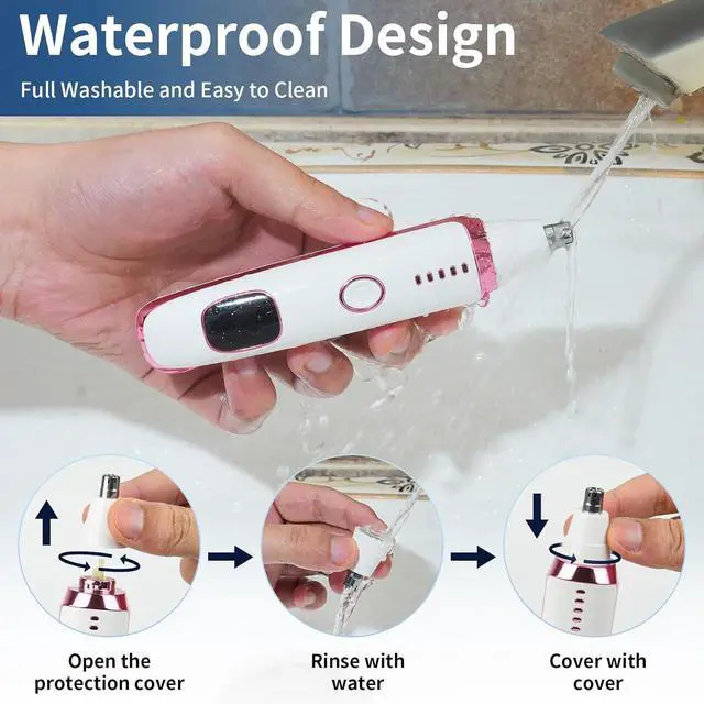 Alt view image 5 of 7 - 2025 Rechargeable Nose and Ear Hair Trimmer with LED Dispaly for Women Men,4 in 1 Painless Eyebrow & Facial Hair Trimmer with Powerful Motor,Ladies Wet & Dry Electric Razor (White)