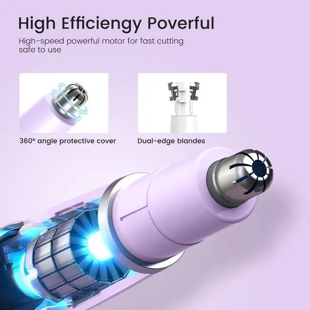 Alt view image 4 of 7 - Ear and Nose Hair Trimmer for Women, 2025 Professional Painless 2 in 1 USB Rechargeable Eyebrow & Facial Hair Trimmer, Precision Tool with Powerful Motor and Dual-Edge Blades, IPX7 Waterproof