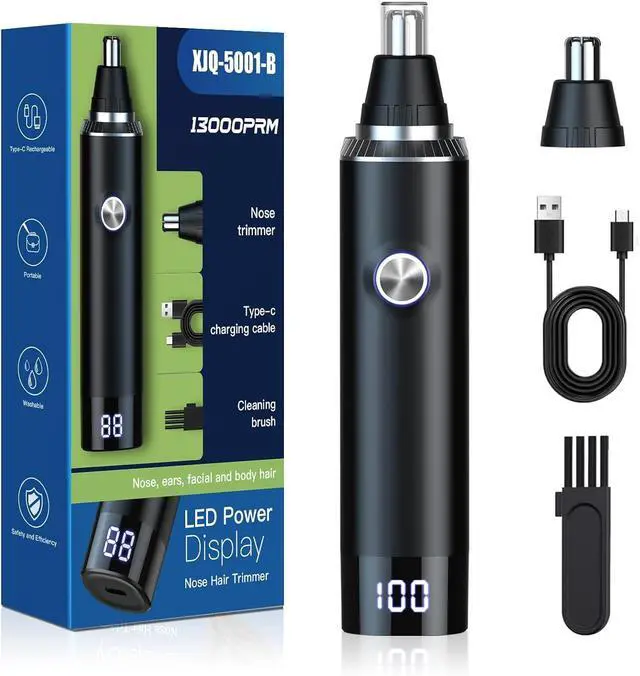 Main image of Ear and Nose Hair Trimmer for Men, 2025 Professional Painless USB Rechargeable Eyebrow & Facial Hair Trimmer, 13,000 RPM Precision Tool with Powerful Motor and Dual-Edge Blades, IPX7 Waterproof