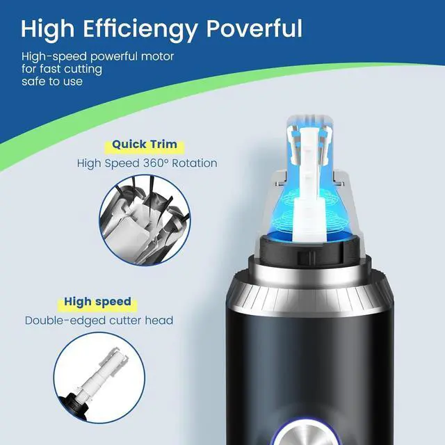Alt view image 3 of 7 - Ear and Nose Hair Trimmer for Men, 2025 Professional Painless USB Rechargeable Eyebrow & Facial Hair Trimmer, 13,000 RPM Precision Tool with Powerful Motor and Dual-Edge Blades, IPX7 Waterproof