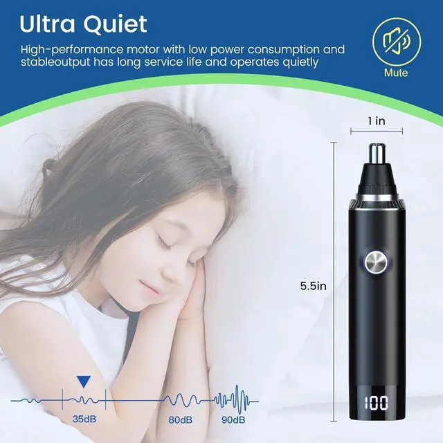 Alt view image 5 of 7 - Ear and Nose Hair Trimmer for Men, 2025 Professional Painless USB Rechargeable Eyebrow & Facial Hair Trimmer, 13,000 RPM Precision Tool with Powerful Motor and Dual-Edge Blades, IPX7 Waterproof