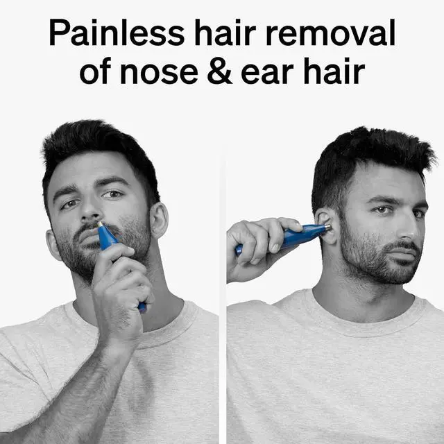 Alt view image 7 of 7 - Schick Hair Trimmer, 3-in-1 Trimmer for Nose, Ear & Eyebrows, Painless Hair Removal, Cordless, Quick-Change Attachments, Waterproof, Expert Finish, Unisex Grooming