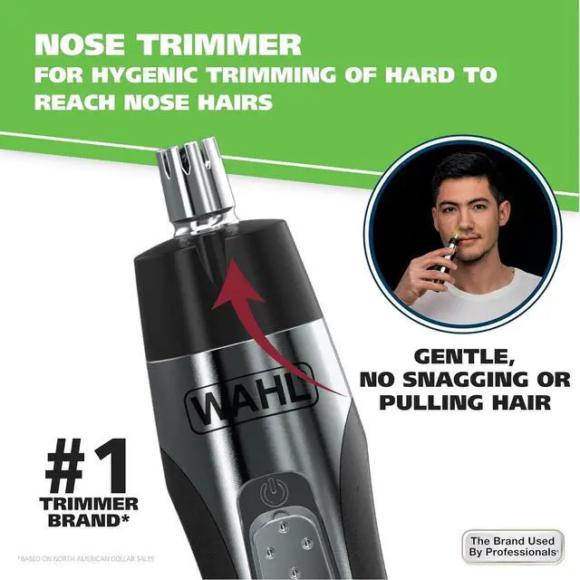 Alt view image 3 of 7 - Wahl Lighted Battery Nose Hair Trimmer for Men & Women. Painless, Easy to See Nose, Ear, and Eyebrow Trimming with Built in Light, Battery Included.  Model 3023283