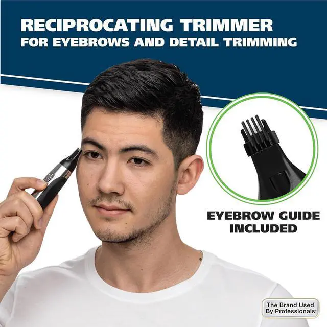 Alt view image 4 of 7 - Wahl Lighted Battery Nose Hair Trimmer for Men & Women. Painless, Easy to See Nose, Ear, and Eyebrow Trimming with Built in Light, Battery Included.  Model 3023283